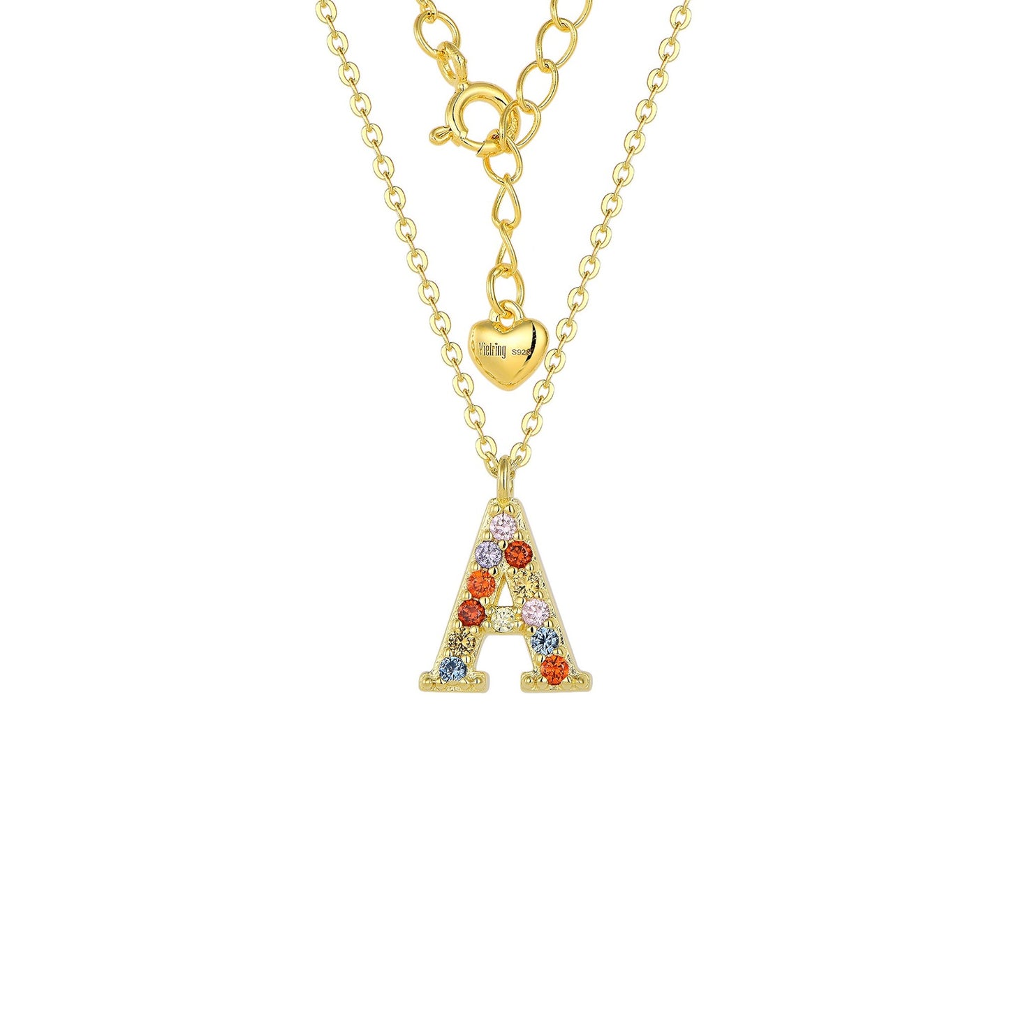 Square Zirconia Necklace - 925 Silver