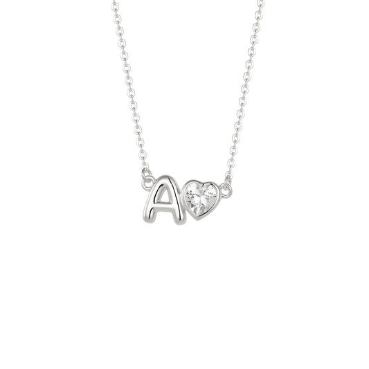 Square Zirconia Necklace - 925 Silver