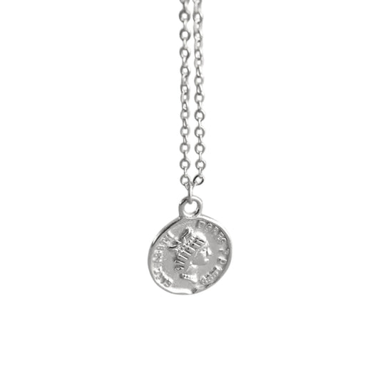 Münzen Anhänger Halskette - 925 Silber