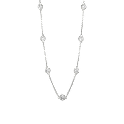 Square Zirconia Necklace - 925 Silver