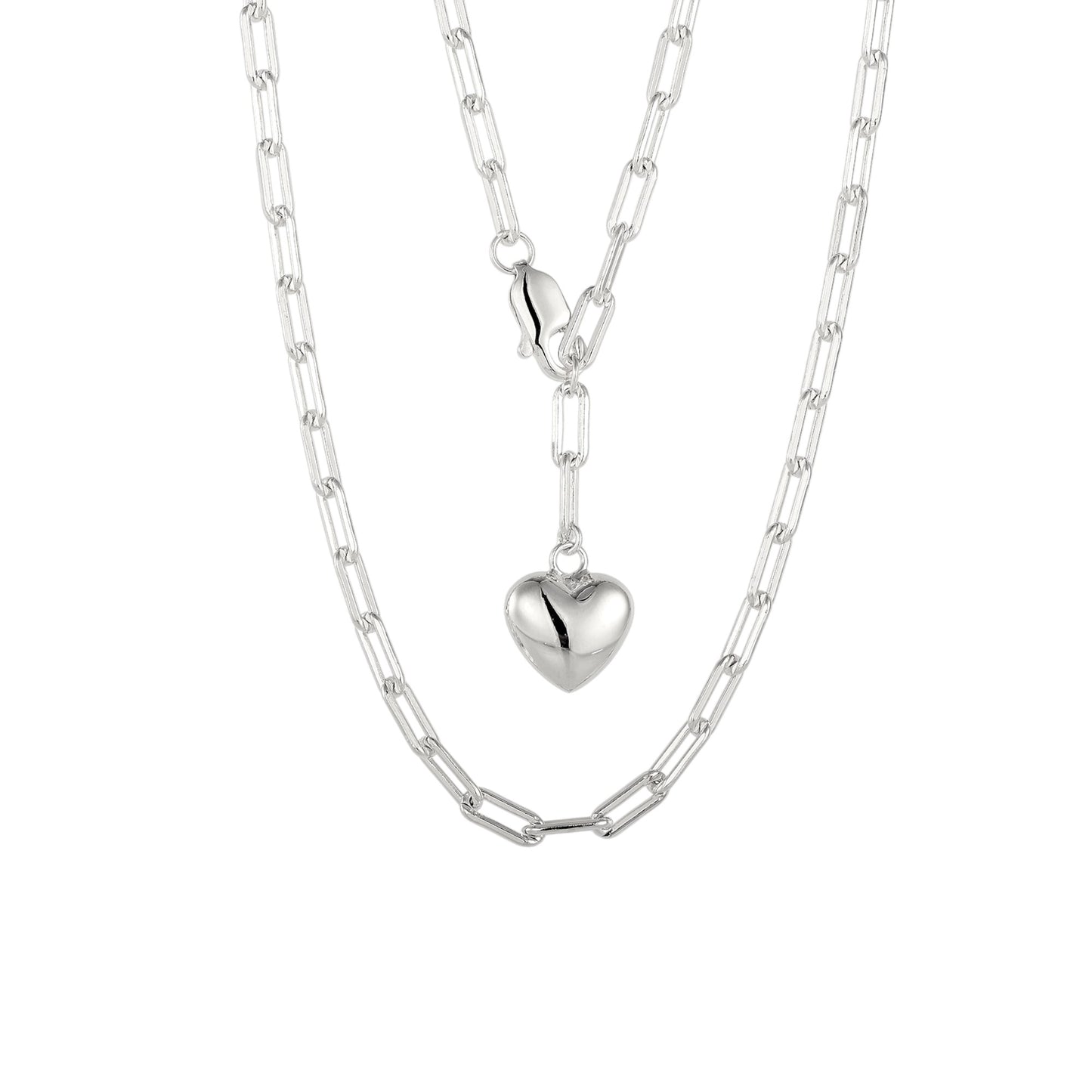 Gliederhalskette mit Herz - 925 Silber