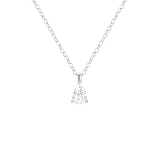 Vielring - Wassertropfen Kristall Halskette - 925 Silber - Silber