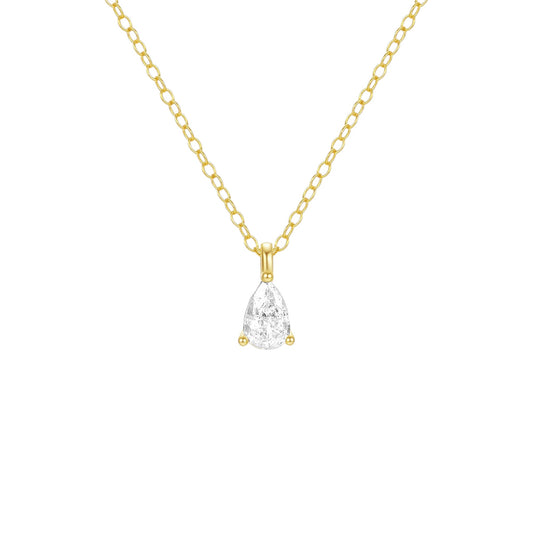 Vielring - Wassertropfen Kristall Halskette - 925 Silber - Gold