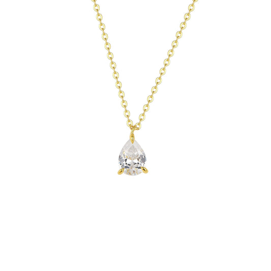 Square Zirconia Necklace - 925 Silver
