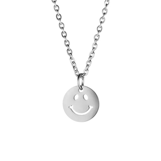 Smiley Anhänger Halskette - Edelstahl
