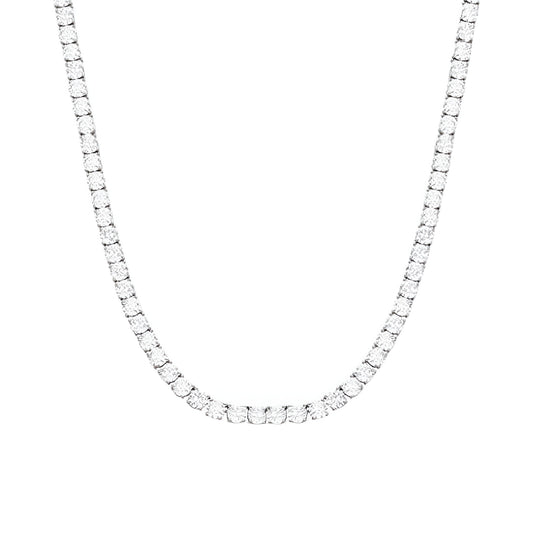 Vielring - Tennis Halskette • Kristall Chain - Silber / 50 cm