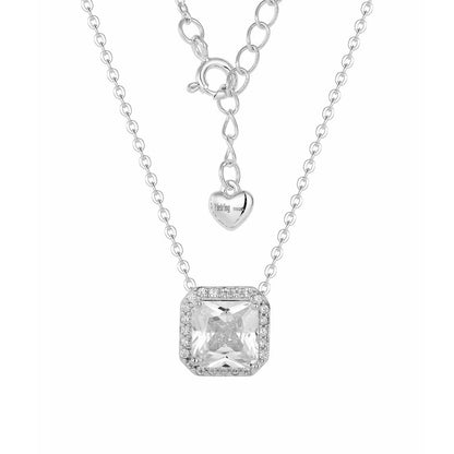 Vielring - Quadratische Zirkonia Halskette - 925 Silber - Gold