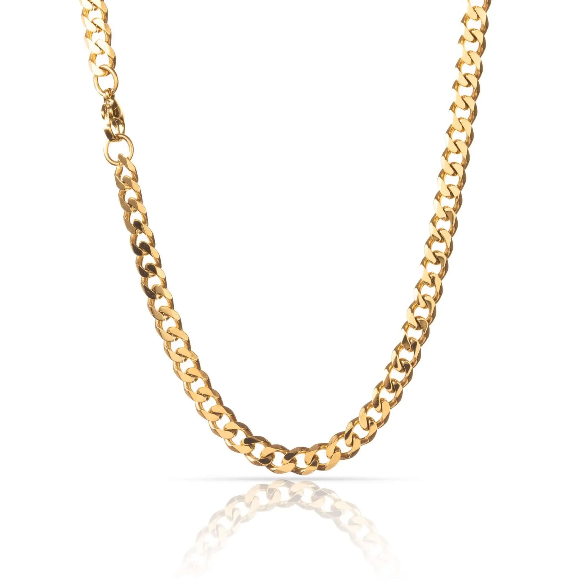 Vielring - Kubanische Halskette - Silberkette - Gold / 3 mm / 45 cm