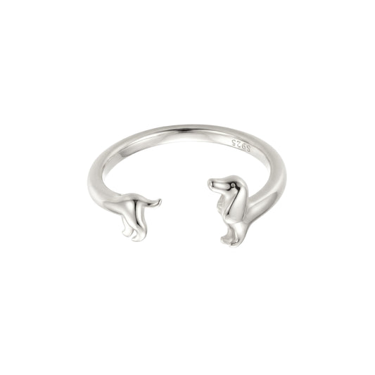 Gold Abstract Ring • 925 Sterling Silver Open Ring