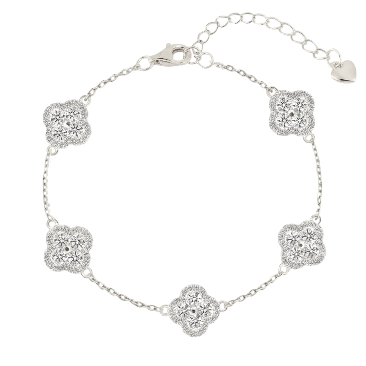 Volles Klee Zirkonia Armband - 925 Silber