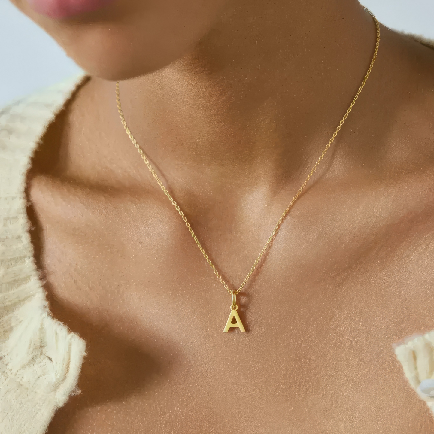 Buchstaben Anhänger Halskette - 925 Silber