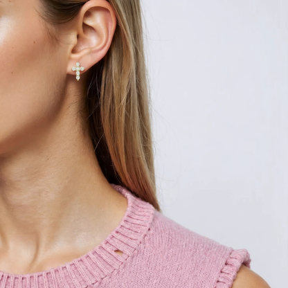 Dainty crystal hoop earrings • Zirconia crystals