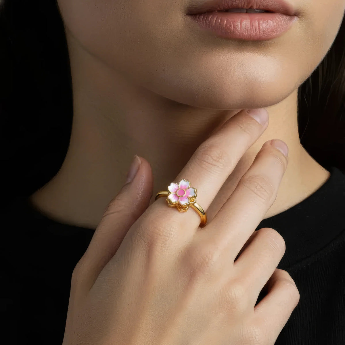 Blüten Anti-Stress-Ring - 925 Silber