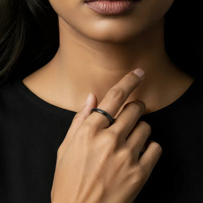 Dünner Mattierter Klassischer Anti-Stress-Ring – Edelstahl