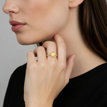Runder Struktur Anti-Stress-Ring – 925 Silber