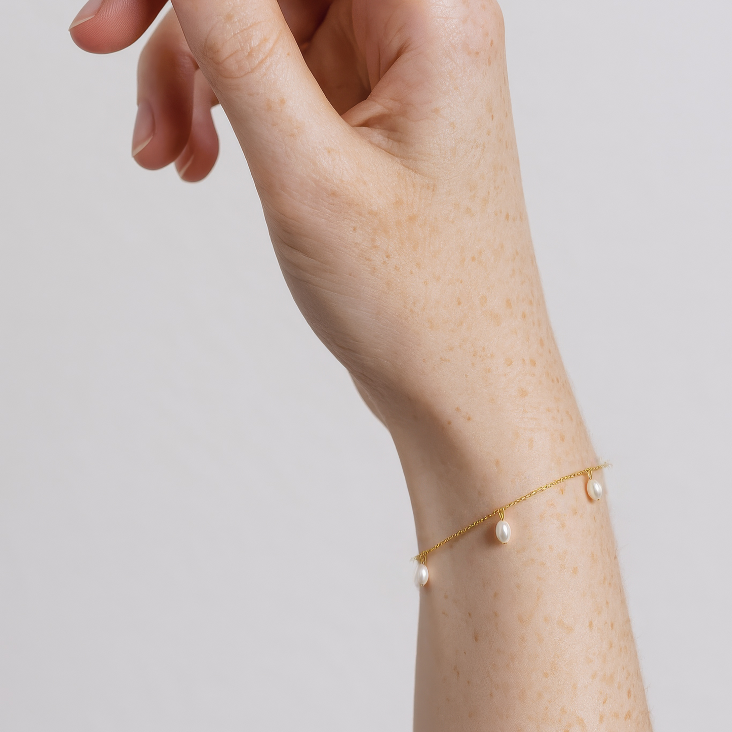 Hängende Perlen Armband - 925 Silber