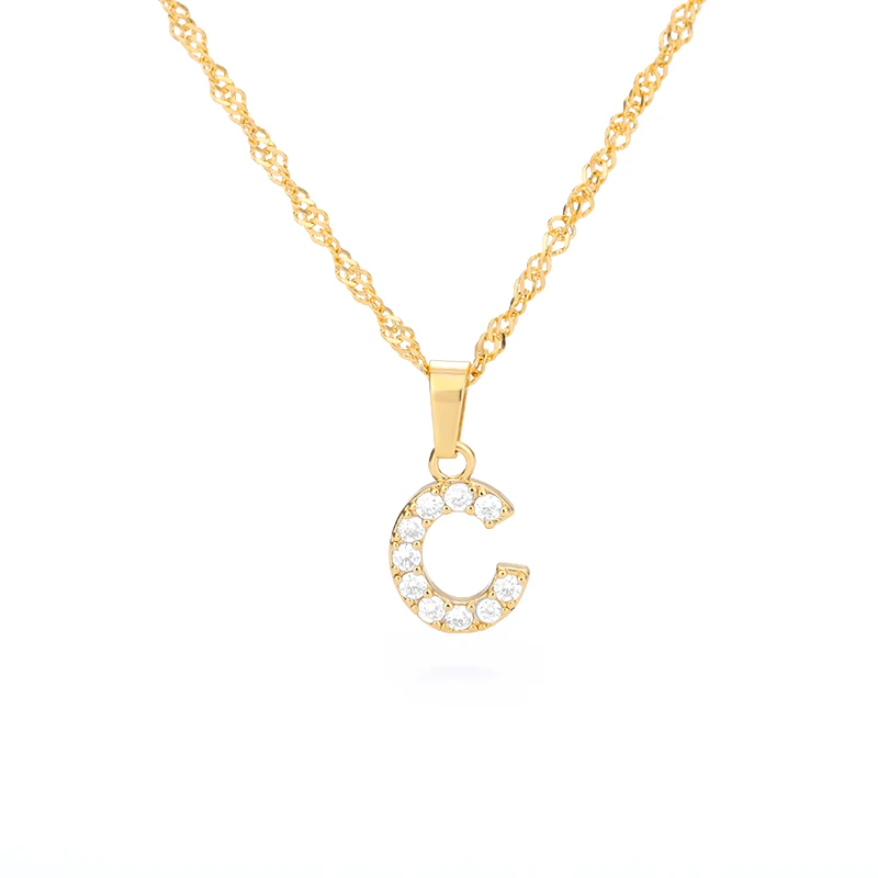 Vielring - Zirkonia Initial Halskette - Silber / A
