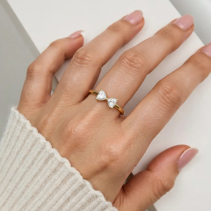 Gold Abstract Ring • 925 Sterling Silver Open Ring