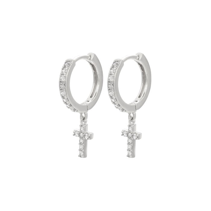 Dainty crystal hoop earrings • Zirconia crystals
