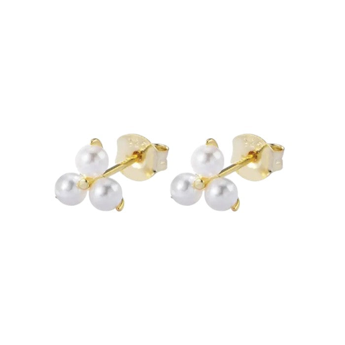 Vielring - Süßwasser Perlen Ohrstecker - 925 Silber - Gold / Einzeln