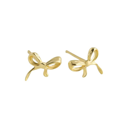 Vielring - Filigrane Schleifen Ohrstecker - 925 Silber - Gold / Einzeln