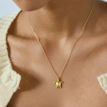 Schildkröten Halskette - 925 Silber