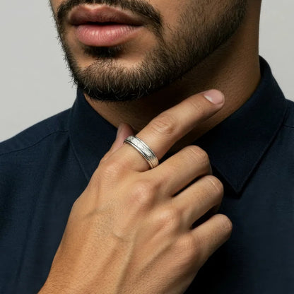 Abstrakter Anti-Stress-Ring - 925 Silber