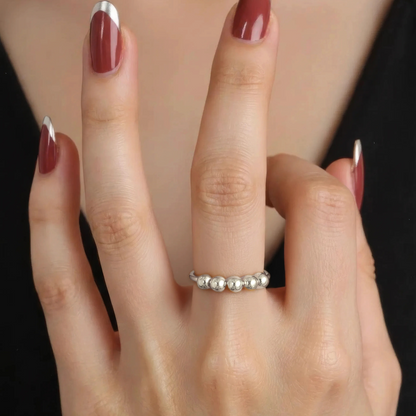 5-Bead Anti-Stress Ring - 925 Silver