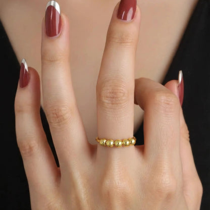 5-Bead Anti-Stress Ring - 925 Silver