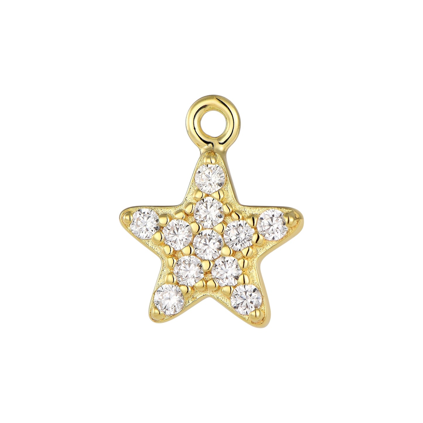 Vielring - Stern Charm mit Zirkonia Steinen - 925 Silber - Gold