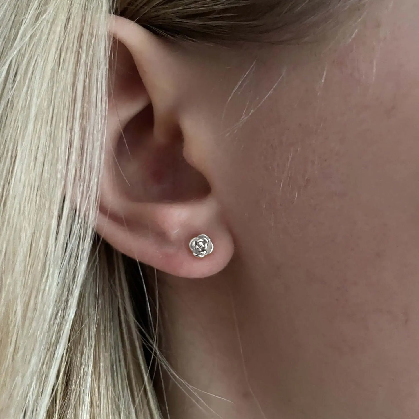 Rose stud earrings - 925 Sterling Silver