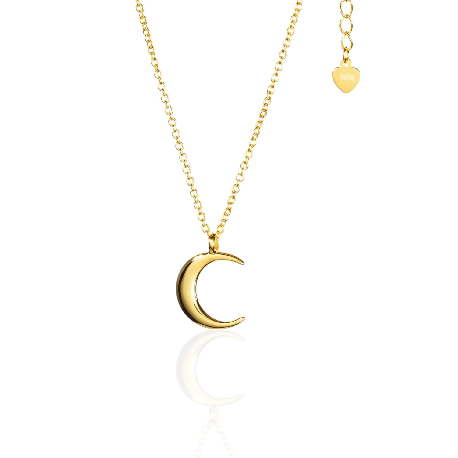 Vielring - Zierliche Mond Halskette • Kette mit Mondanhänger - Gold