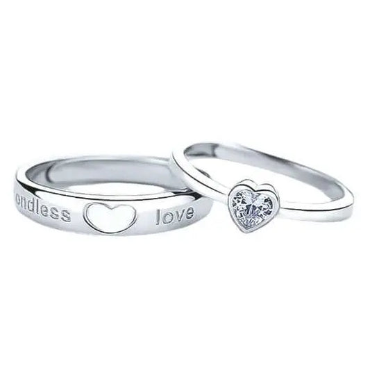 Vielring - Endless Love Paar Ringe Silber 925 • Paar Ringe - Silber / Kupfer