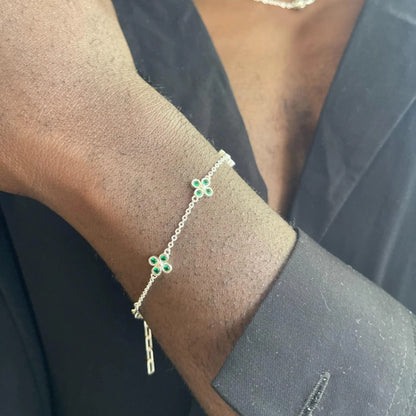 Kleeblatt Armband - 925 Silber