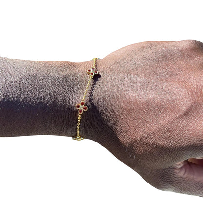 Kleeblatt Armband Gold - 925 Silber