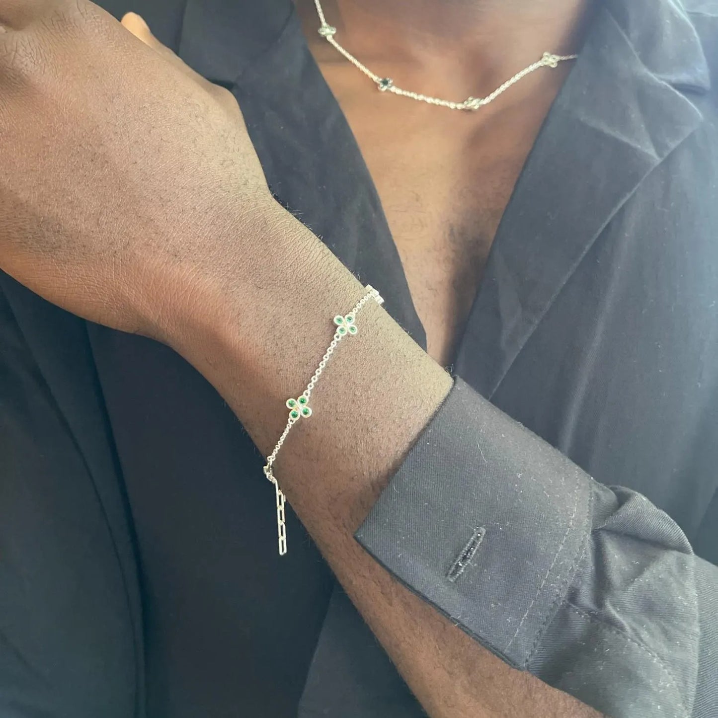 Kleeblatt Armband - 925 Silber