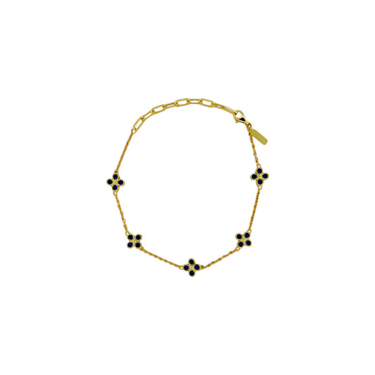 Kleeblatt Armband Gold - 925 Silber