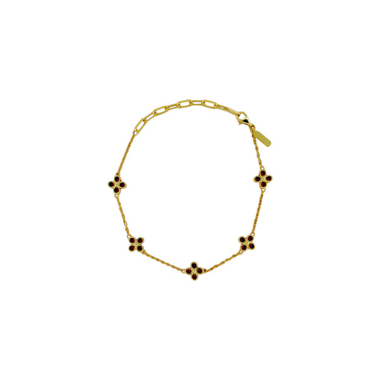 Kleeblatt Armband Gold - 925 Silber