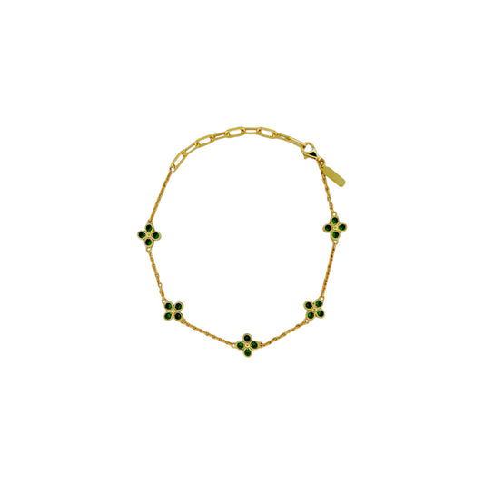 Kleeblatt Armband Gold - 925 Silber