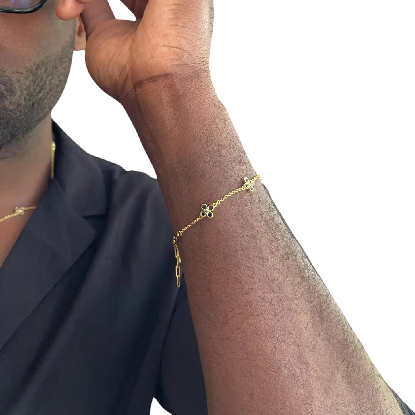 Kleeblatt Armband Gold - 925 Silber