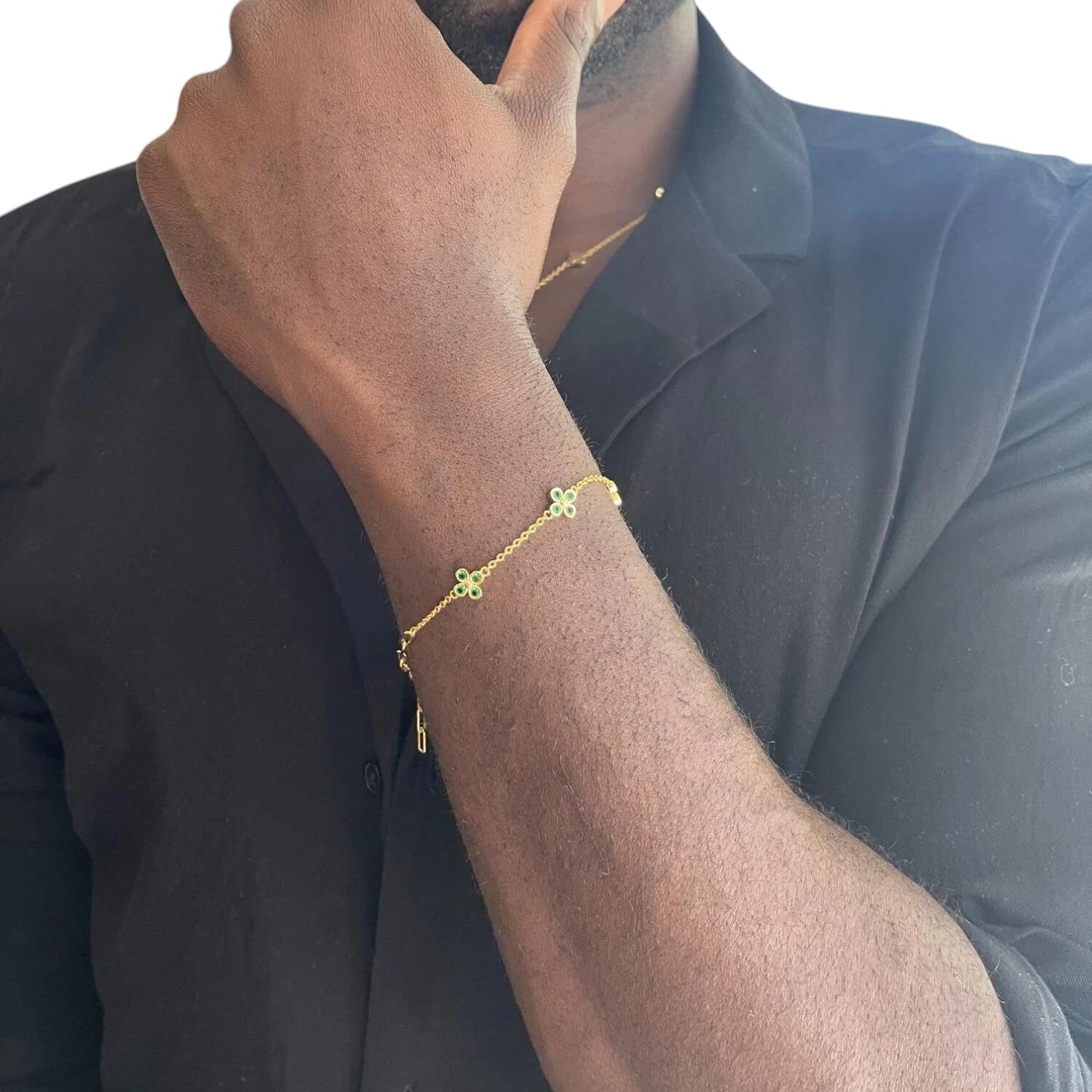 Kleeblatt Armband Gold - 925 Silber