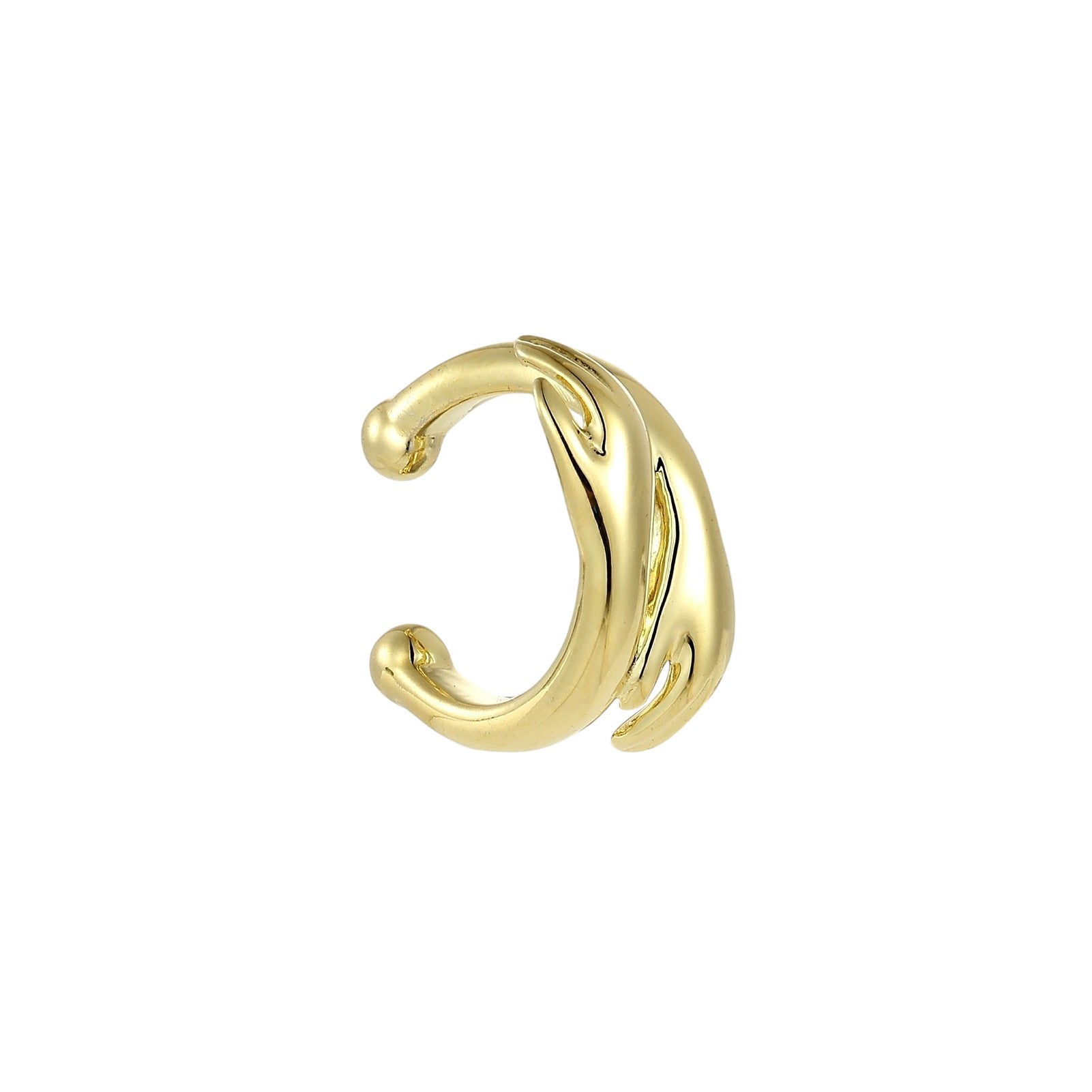 Vielring - Umarmender Ear Cuff - 925 Silber - Gold / Einzeln