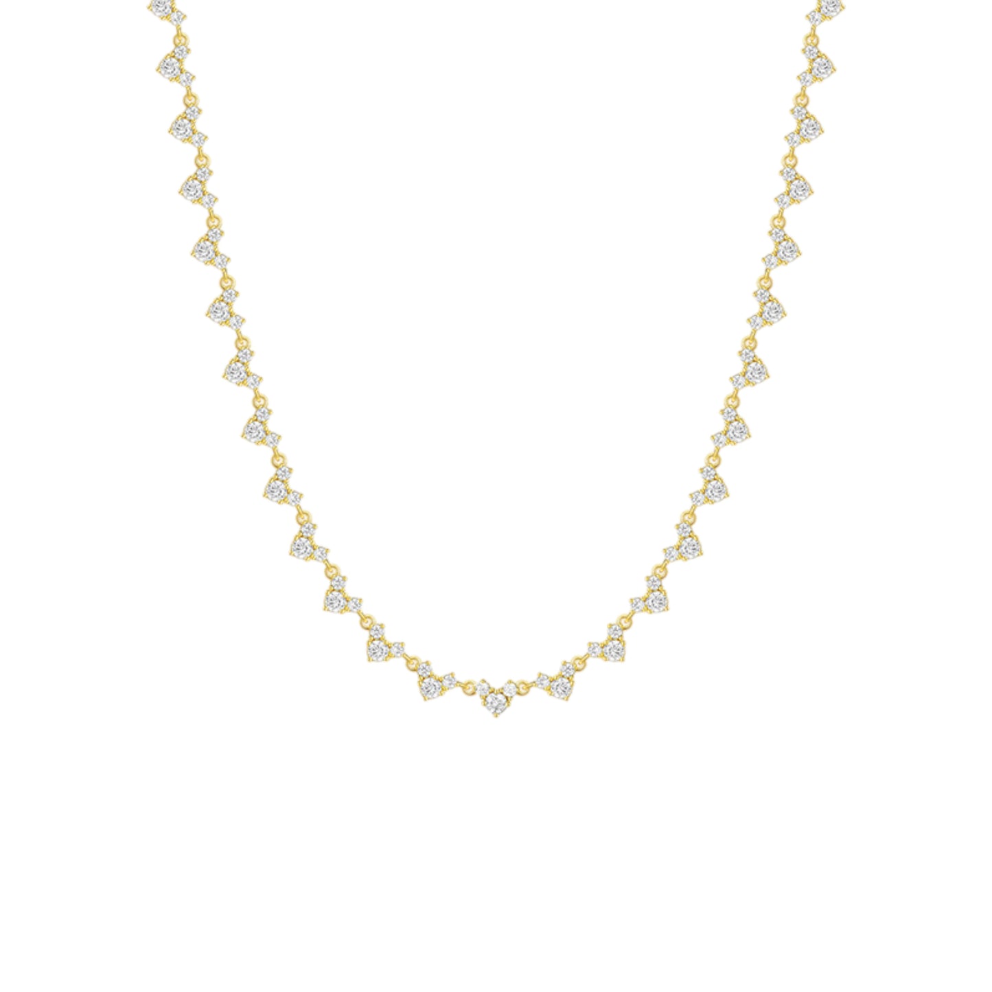 Durchgehende Zirkonia Steinen Halskette - 925 Silber