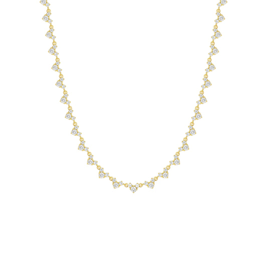 Durchgehende Zirkonia Steinen Halskette - 925 Silber