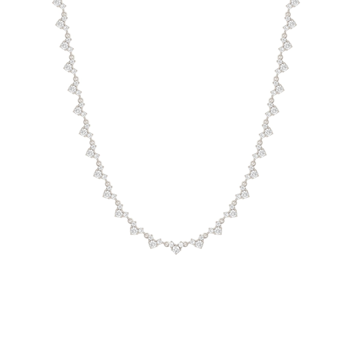 Durchgehende Zirkonia Steinen Halskette - 925 Silber