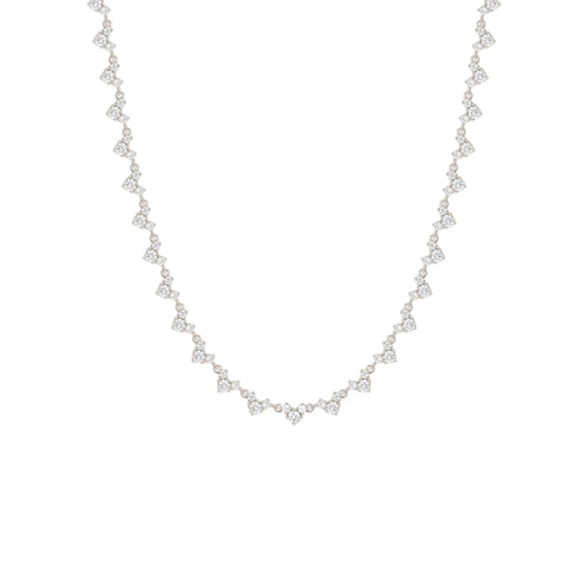 Durchgehende Zirkonia Steinen Halskette - 925 Silber