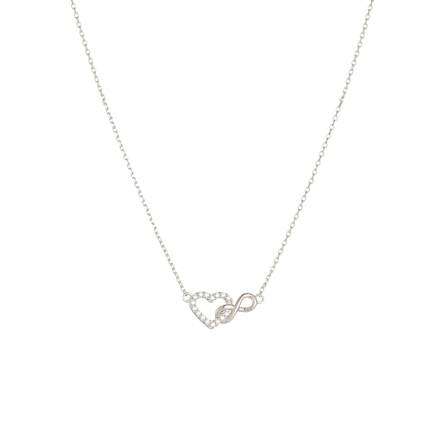 Unendlichkeit Herz Halskette - 925 Silber