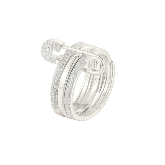Klammer Ring - 925 Silber