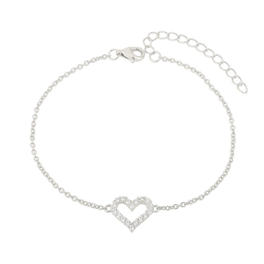Herz Zirkonia Armband - 925 Silber
