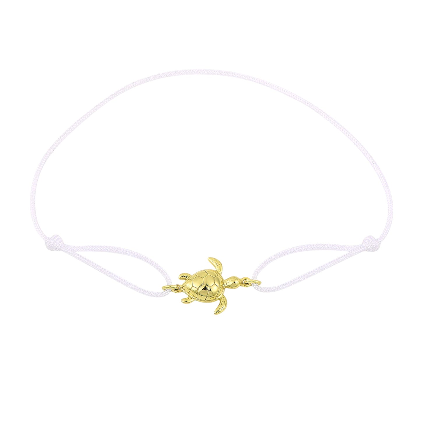 Schildkröten Stoff Armband Weiß - 925 Silber